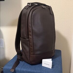 Coach Brown Leather Backpack